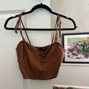 Brown Tie-Strap Women's Top